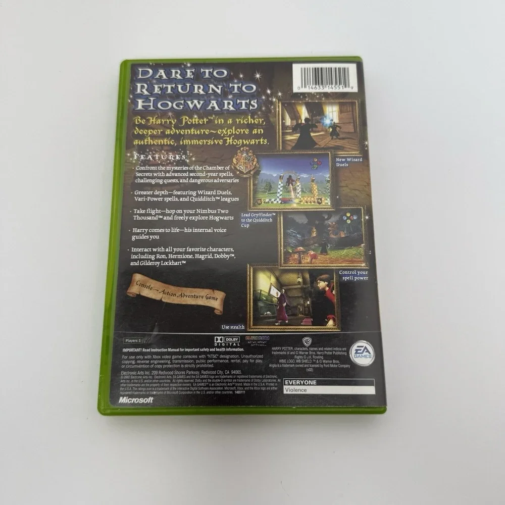 Harry Potter and the Chamber of Secrets (Microsoft Xbox, 2002) No Manual Working